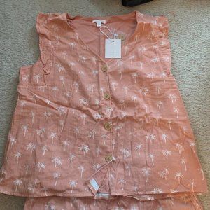 LC Lauren Conrad Palm Tree Vest and Shorts